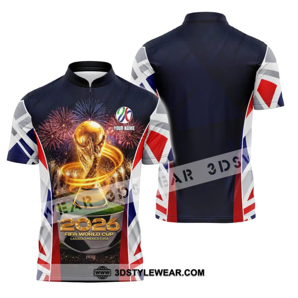 Unisex Shirt - Custom 2026 World Cup 3D Shirt Zipper Polo Shirt / S T-shirt