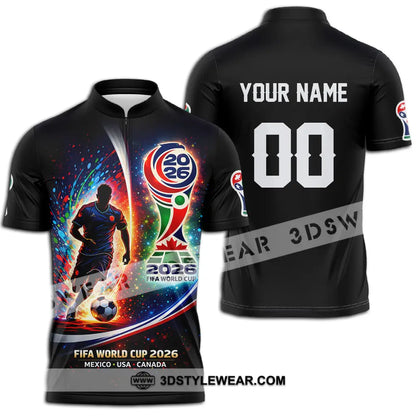 Unisex Shirt - Custom 2026 World Cup 3D Shirt Zipper Polo Shirt / S T-shirt