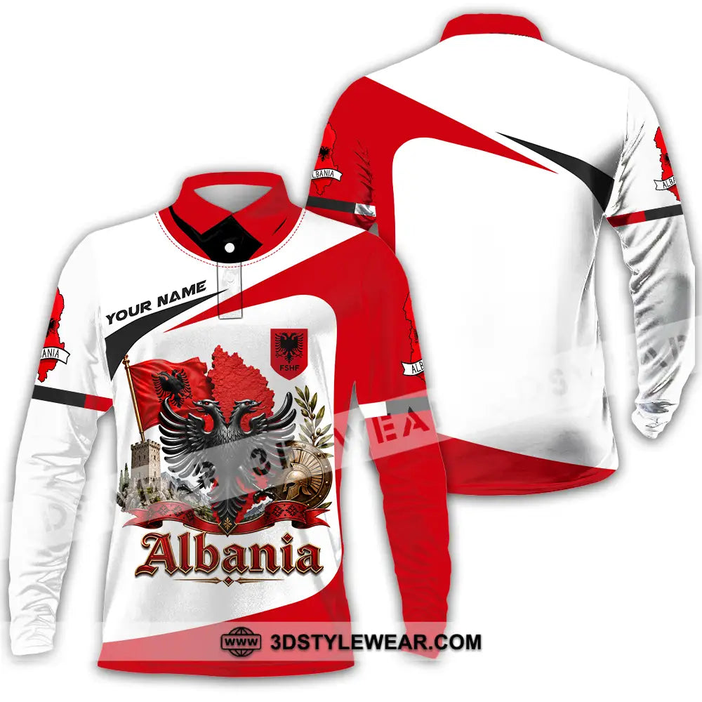 Unisex Shirt - Custom Albania Shirt - Long Sleeve Polo / S - T-shirt