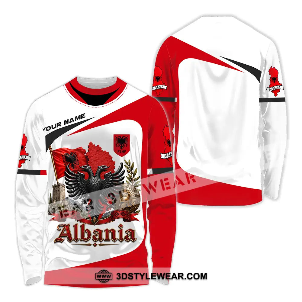 Unisex Shirt - Custom Albania Shirt - Long Sleeve Shirt / S - T-shirt
