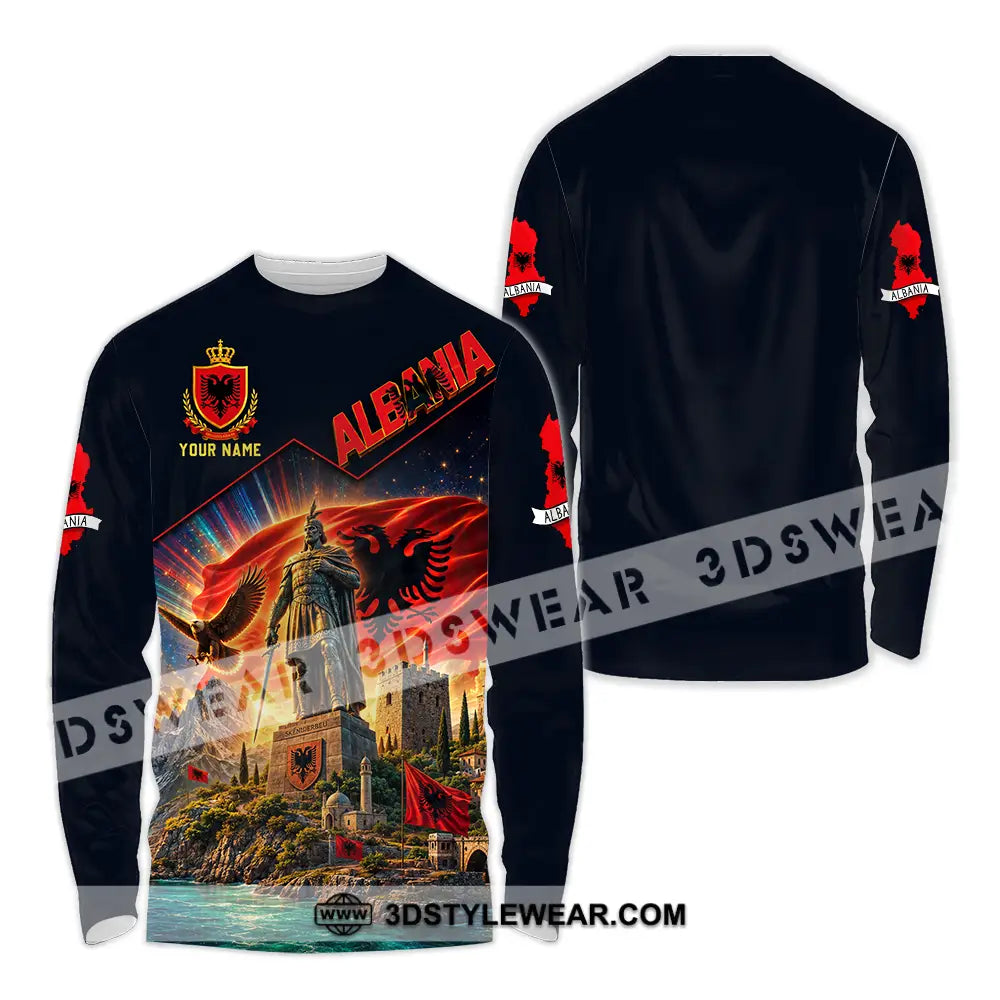Unisex Shirt - Custom Albania Shirt - Long Sleeve Shirt / S - T-shirt
