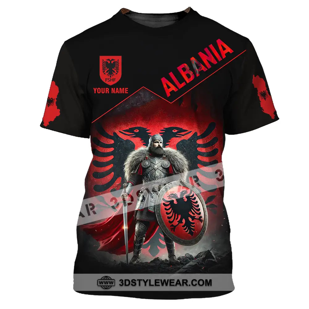 Unisex Shirt - Custom Albania Warrior Shirt - T-Shirt / S - T-shirt