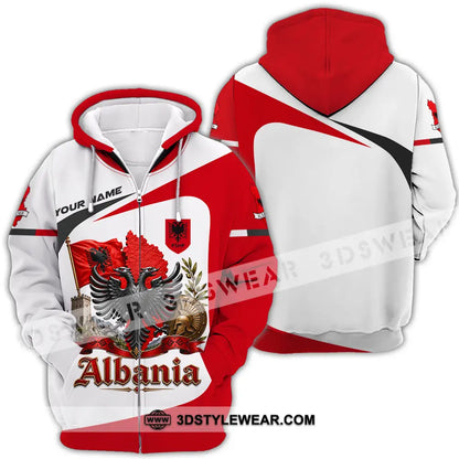 Unisex Shirt - Custom Albania Shirt - Zipper Hoodie / S - T-shirt