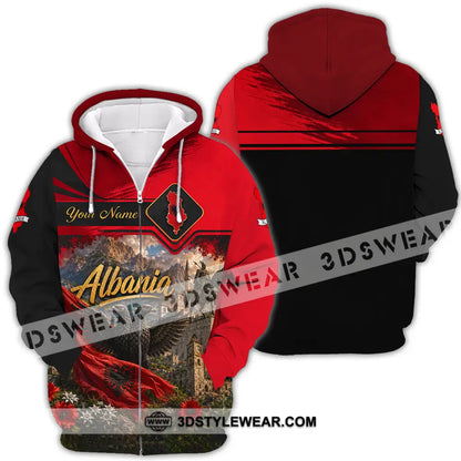 Unisex Shirt - Custom Albania Shirt - Zipper Hoodie / S - T-shirt