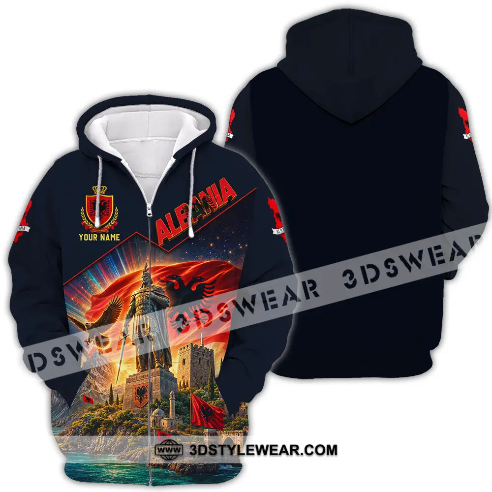 Unisex Shirt - Custom Albania Shirt - Zipper Hoodie / S - T-shirt