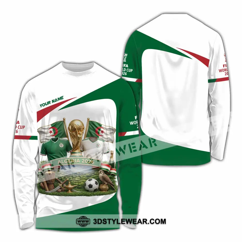 Unisex Shirt - Custom Algeria World Cup 2026 3D Shirt - Long Sleeve Shirt / S - T-shirt
