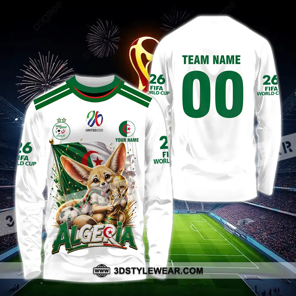 Unisex Shirt - Custom Algeria World Cup 2026 3D Shirt - Long Sleeve Shirt / S - T-shirt