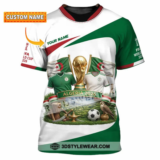Unisex Shirt - Custom Algeria World Cup 2026 3D Shirt style option 1