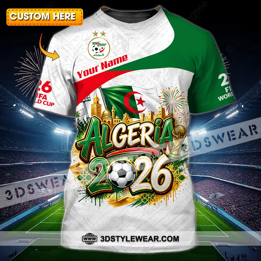 Unisex Shirt - Custom Algeria World Cup 2026 3D Shirt - T-shirt