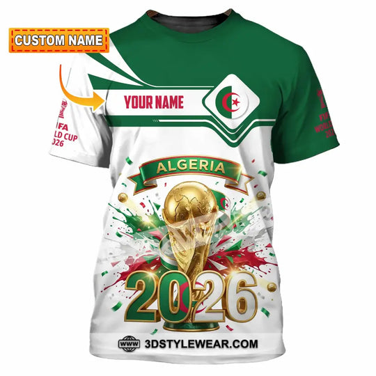 Unisex Shirt - Custom Algeria World Cup 2026 3D Shirt style option 1