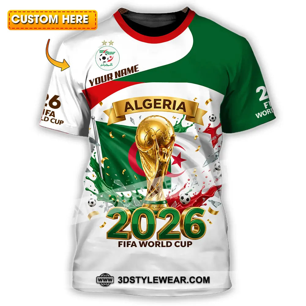 Unisex Shirt - Custom Algeria World Cup 2026 3D Shirt - T-shirt