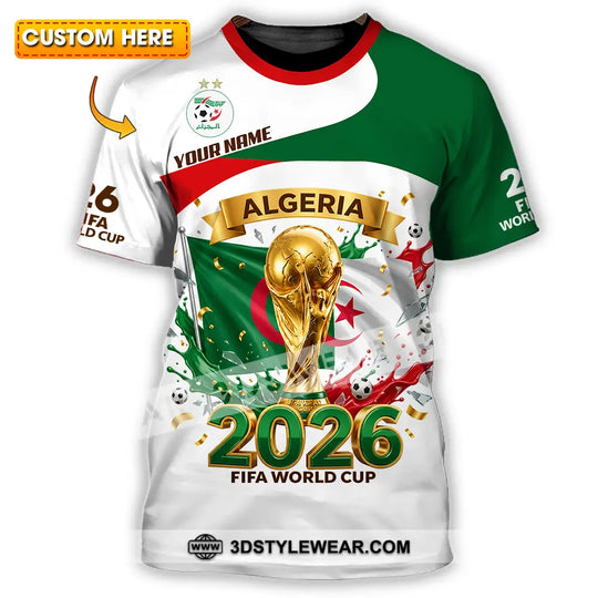 Unisex Shirt - Custom Algeria World Cup 2026 3D Shirt style option 1
