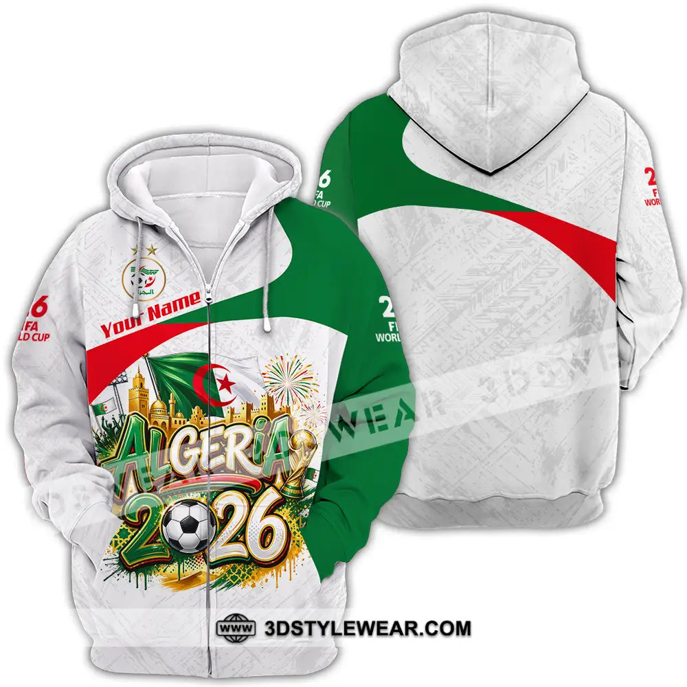 Unisex Shirt - Custom Algeria World Cup 2026 3D Shirt - Zipper Hoodie / S - T-shirt
