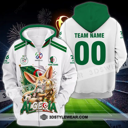 Unisex Shirt - Custom Algeria World Cup 2026 3D Shirt - Zipper Hoodie / S - T-shirt