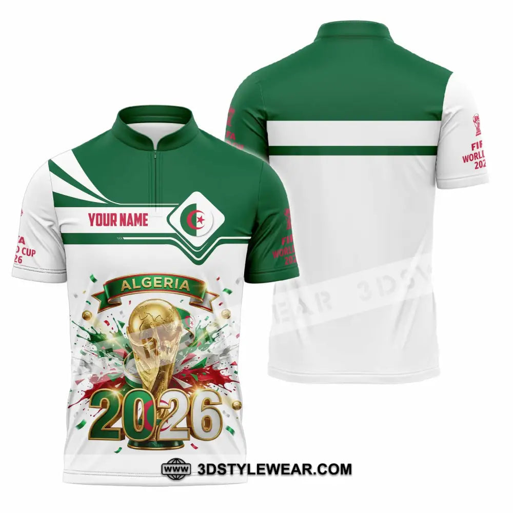Unisex Shirt - Custom Algeria World Cup 2026 3D Shirt - Zipper Polo Shirt / S - T-shirt