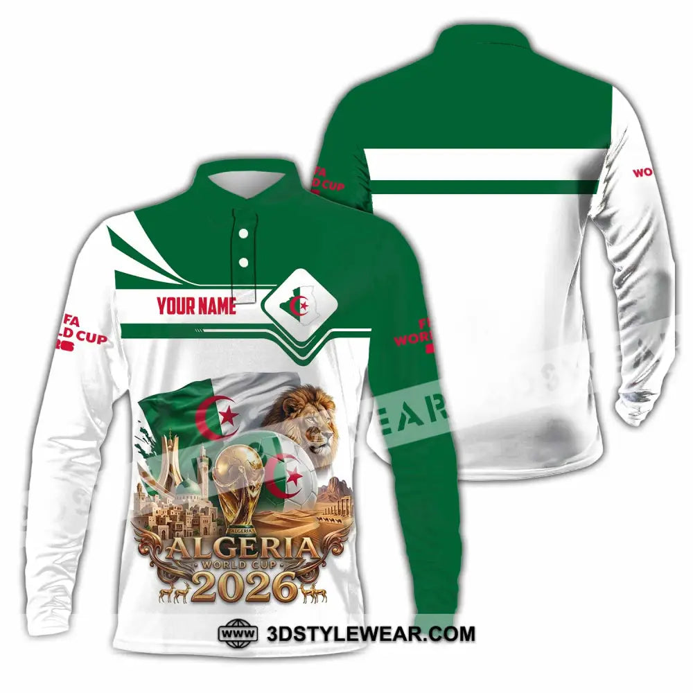 Unisex Shirt - Custom Algeria World Cup 2026 Shirt - Long Sleeve Polo / S - T-shirt