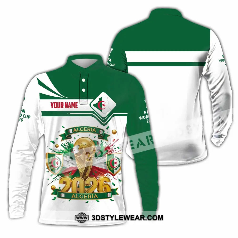 Unisex Shirt - Custom Algeria World Cup 2026 Shirt - Long Sleeve Polo / S - T-shirt