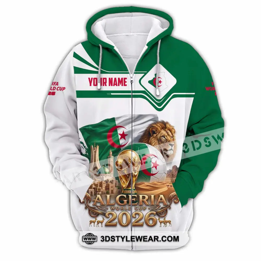 Unisex Shirt - Custom Algeria World Cup 2026 Shirt - Zipper Hoodie / S - T-shirt