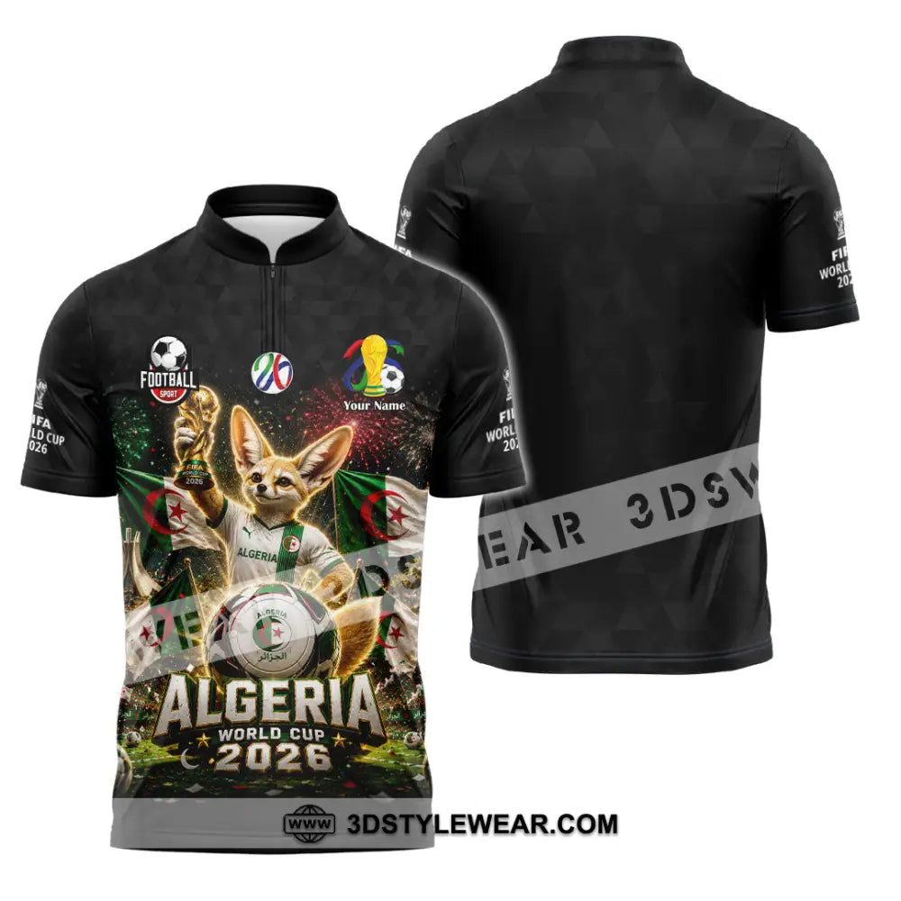 Unisex Shirt - Custom Algeria World Cup 2026 Shirt - Zipper Polo Shirt / S - T-shirt