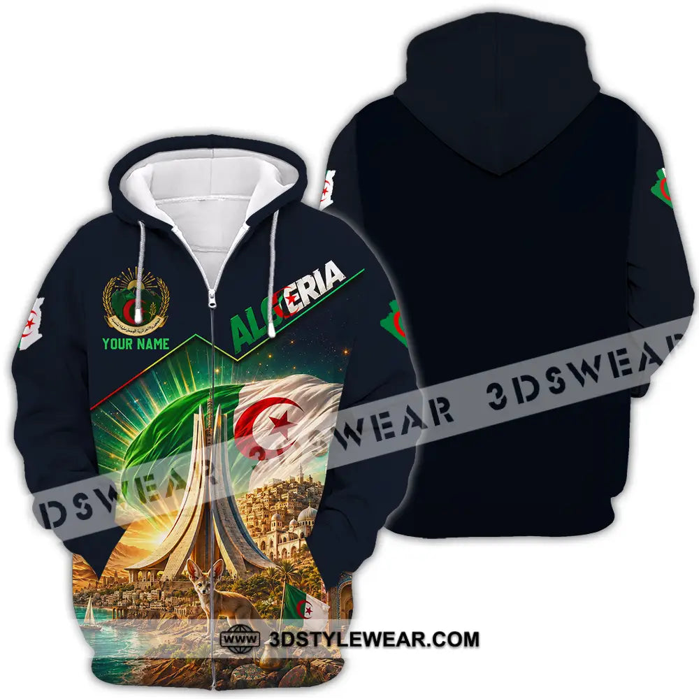Unisex Shirt - Custom Algeria Shirt - Zipper Hoodie / S - T-shirt