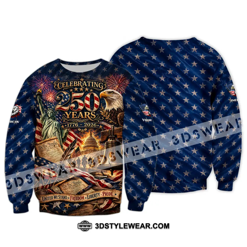 Unisex Shirt - Custom America 250 Years Shirt - Long Sleeve / S - T-shirt