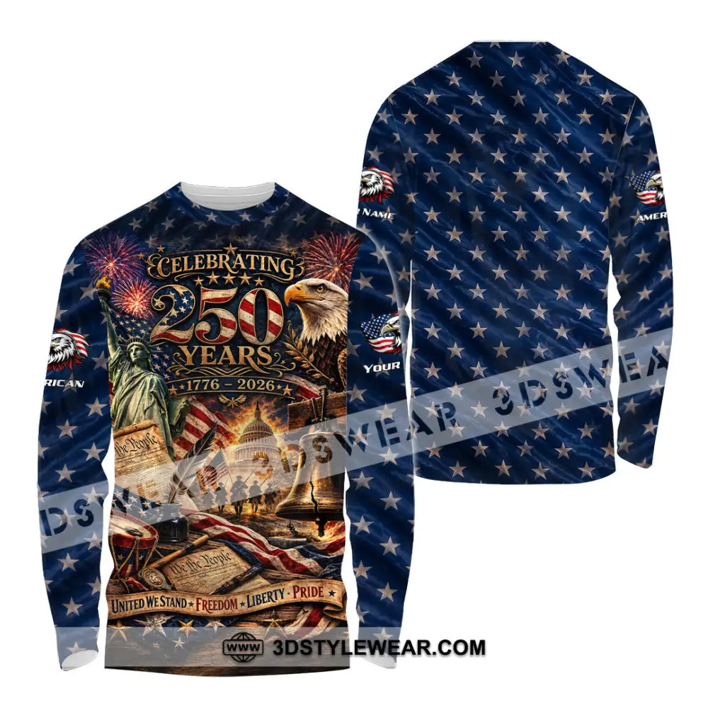 Unisex Shirt - Custom America 250 Years Shirt - Long Sleeve Shirt / S - T-shirt