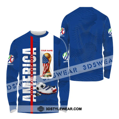 Unisex Shirt - Custom America World Cup 2026 3D Shirt Long Sleeve Shirt / S T-shirt