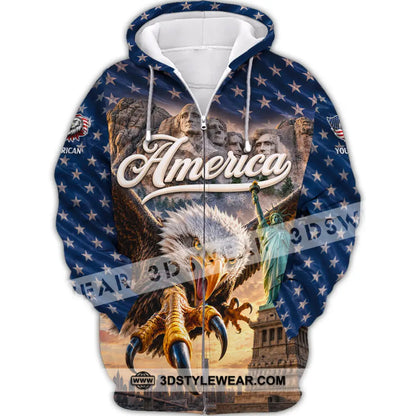 Unisex Shirt - Custom America Shirt - Zipper Hoodie / S - T-shirt