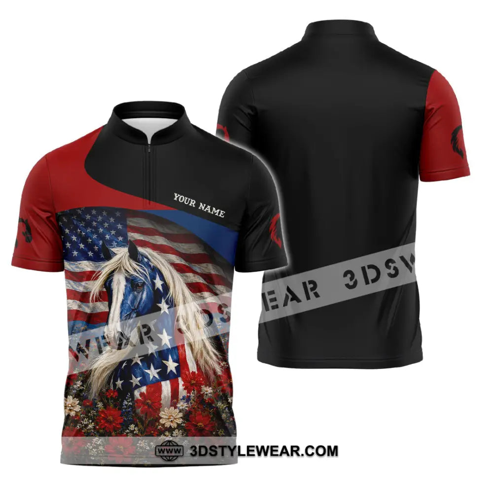 Unisex Shirt - Custom American Shirt - Zipper Polo Shirt / S - T-shirt