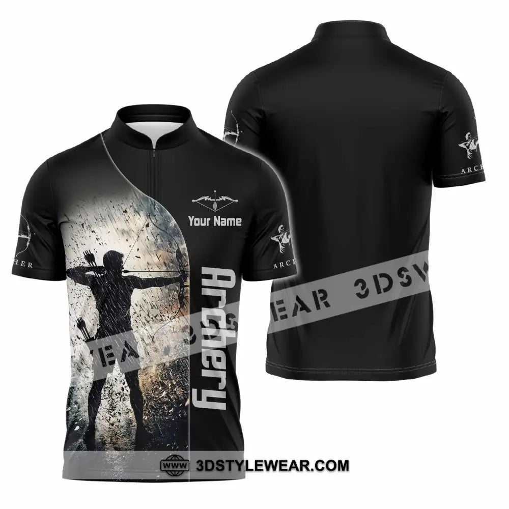 Unisex Shirt - Custom Archery Shirt - Zipper Polo Shirt / S - T-shirt