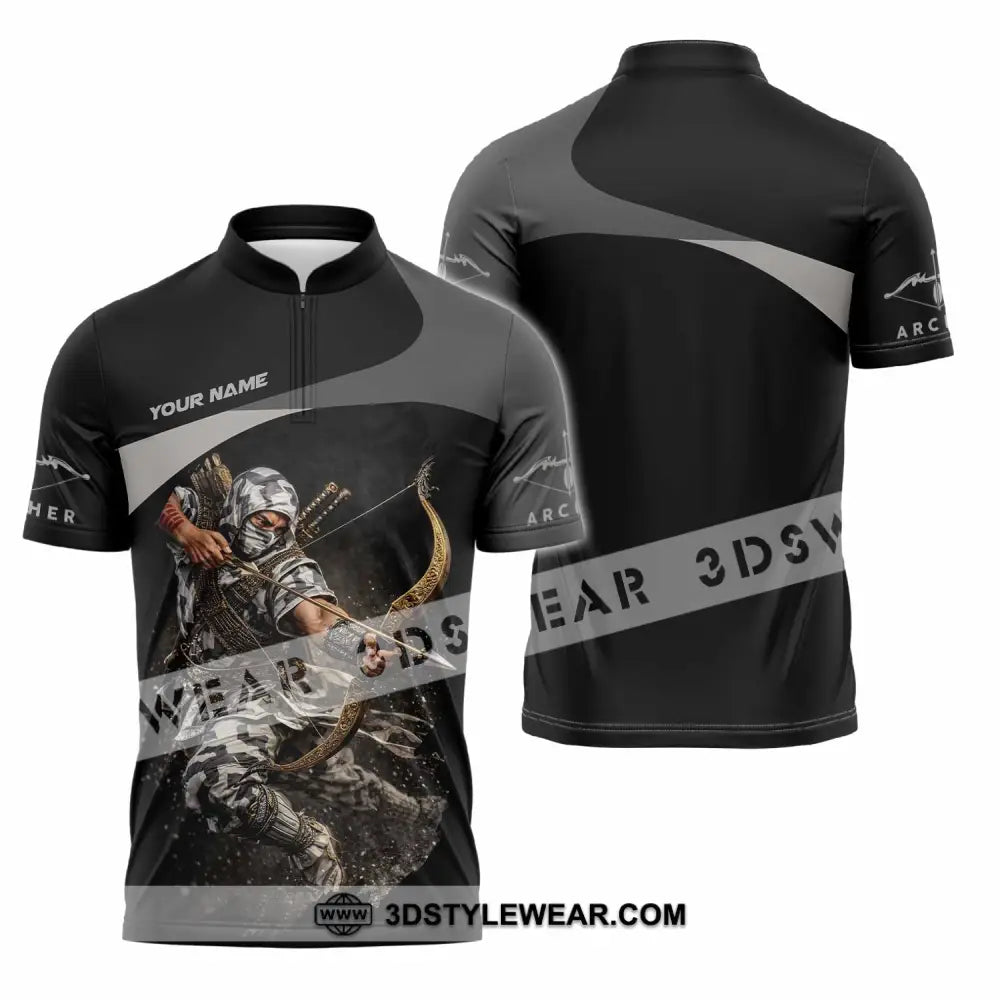 Unisex Shirt - Custom Archery Shirt - Zipper Polo Shirt / S - T-shirt