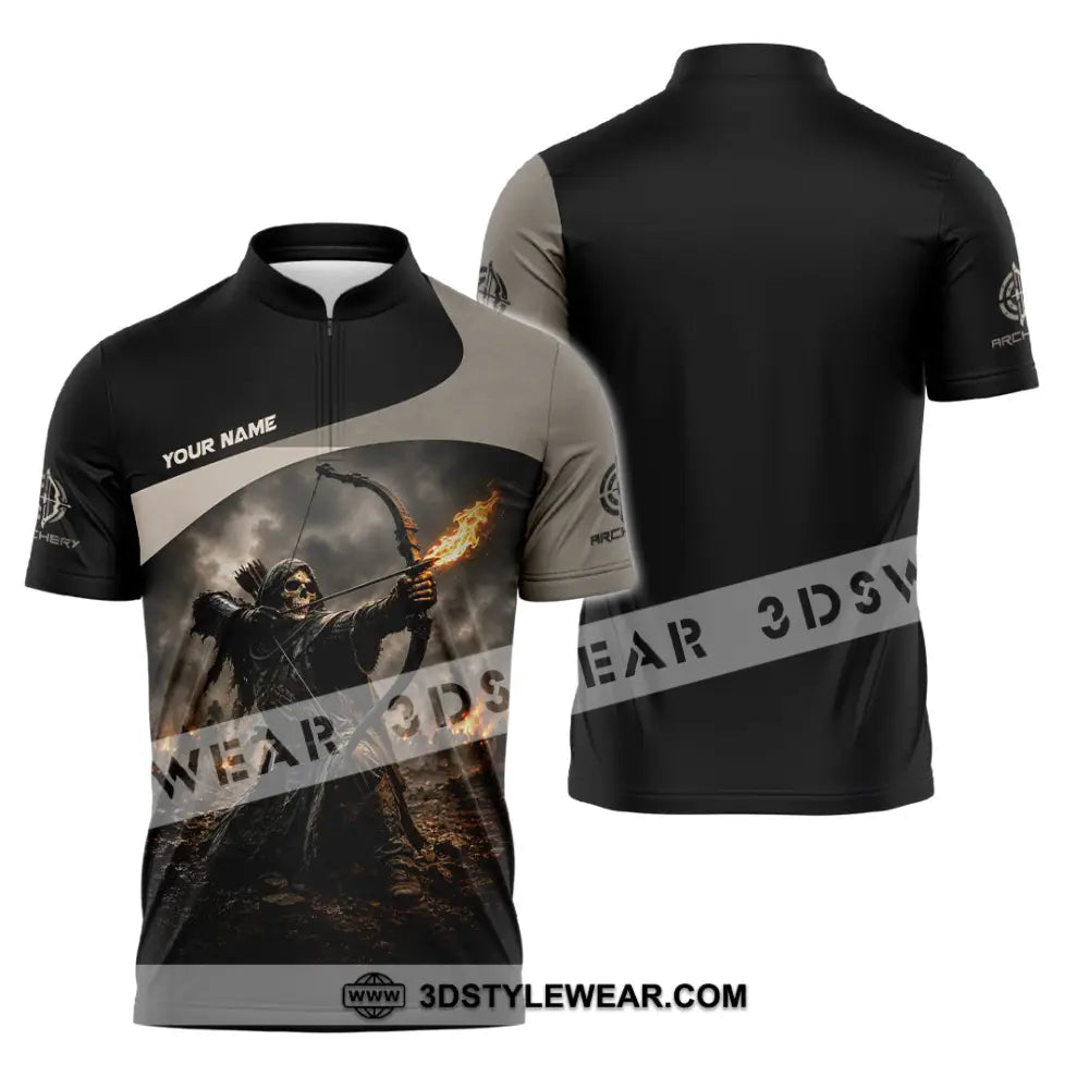 Unisex Shirt - Custom Archery Shirt - Zipper Polo Shirt / S - T-shirt