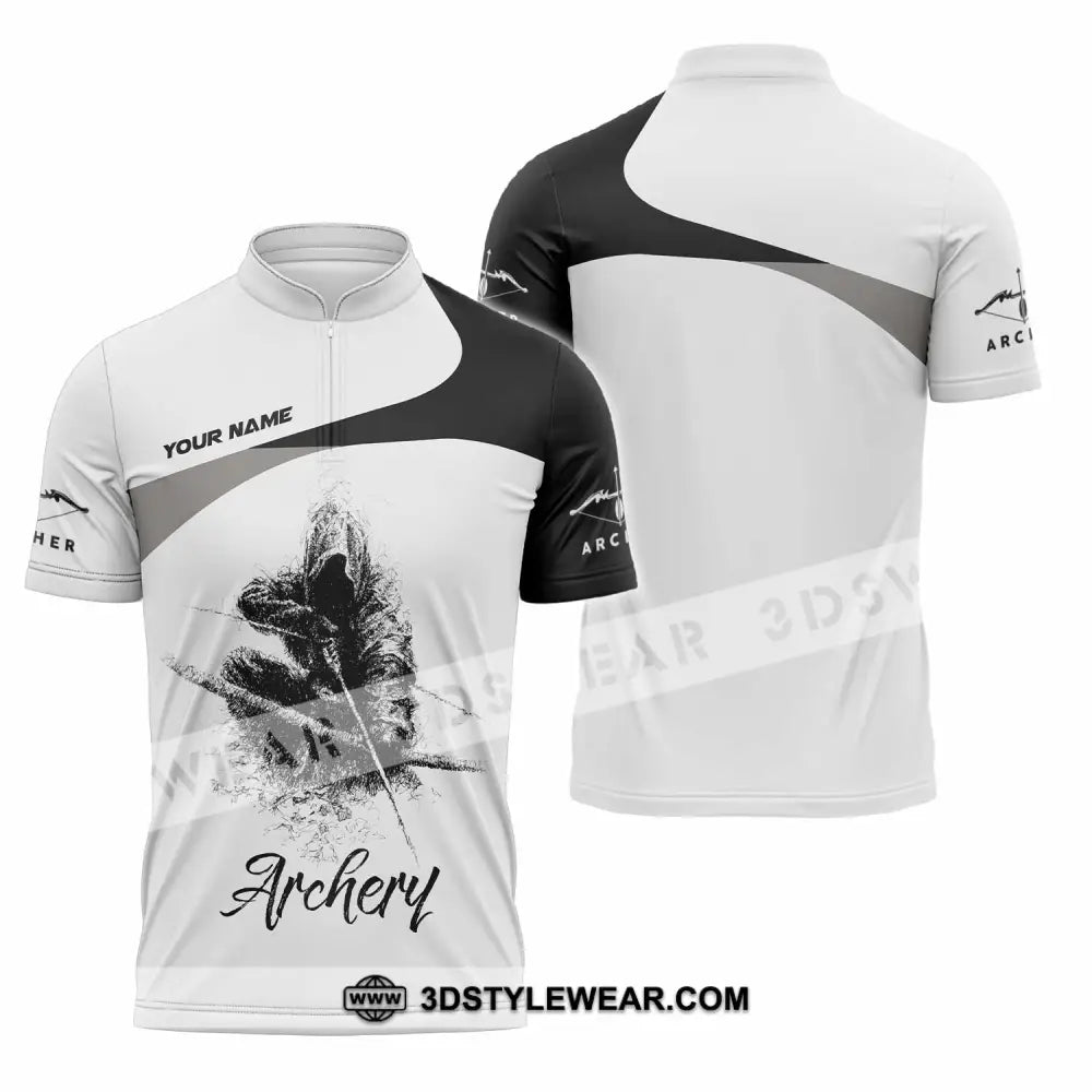 Unisex Shirt - Custom Archery Shirt - Zipper Polo Shirt / S - T-shirt