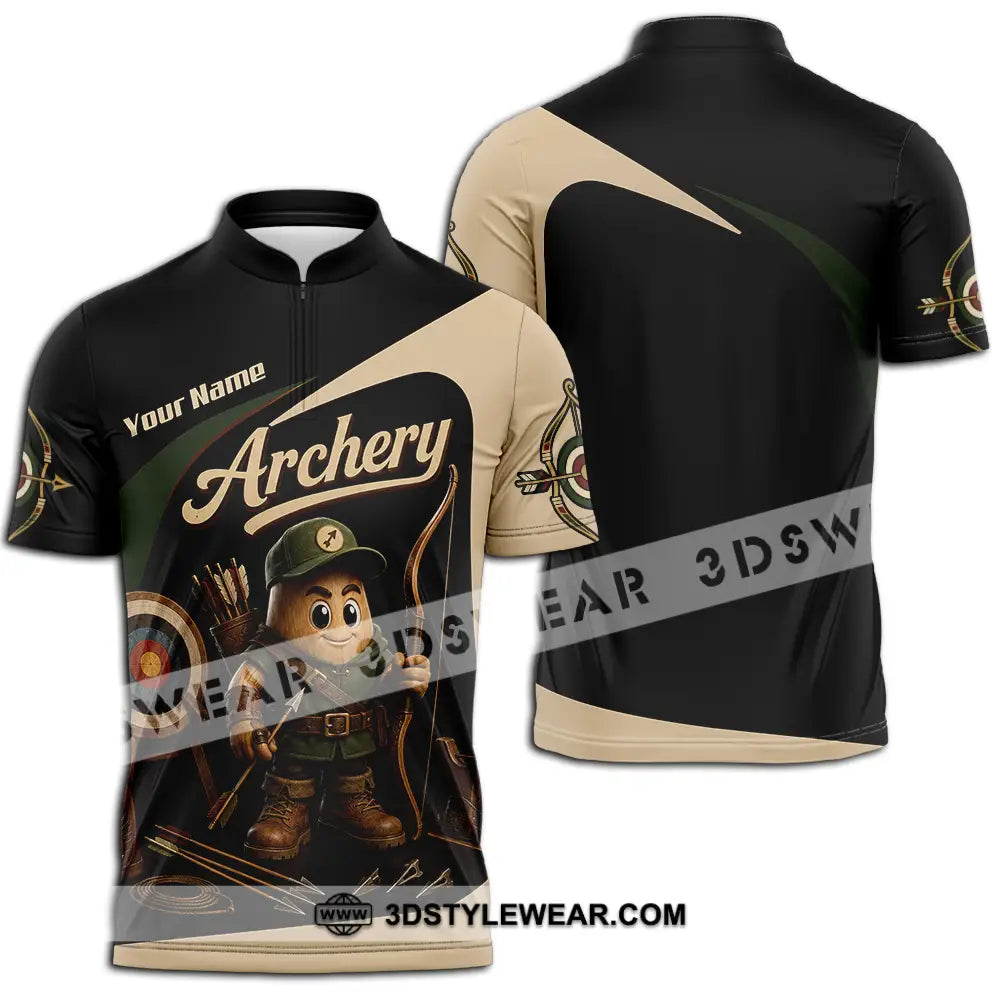 Unisex Shirt - Custom Archery Shirt - Zipper Polo Shirt / S - T-shirt