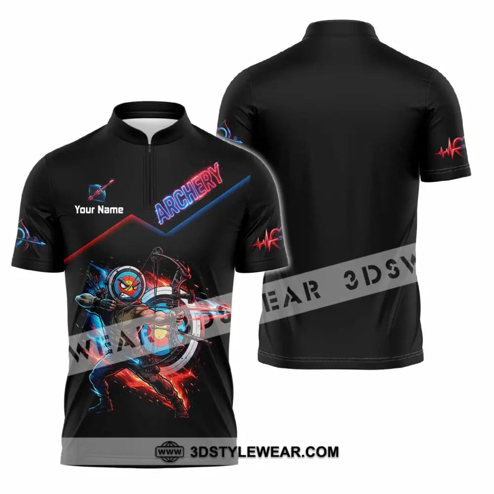 Unisex Shirt - Custom Archery Shirt - Zipper Polo Shirt / S - T-shirt