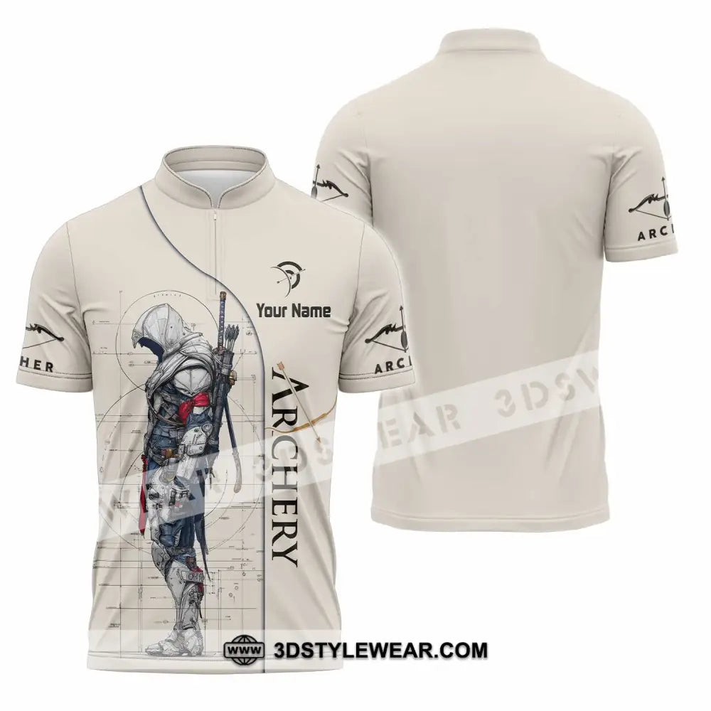 Unisex Shirt - Custom Archery Shirt - Zipper Polo Shirt / S - T-shirt