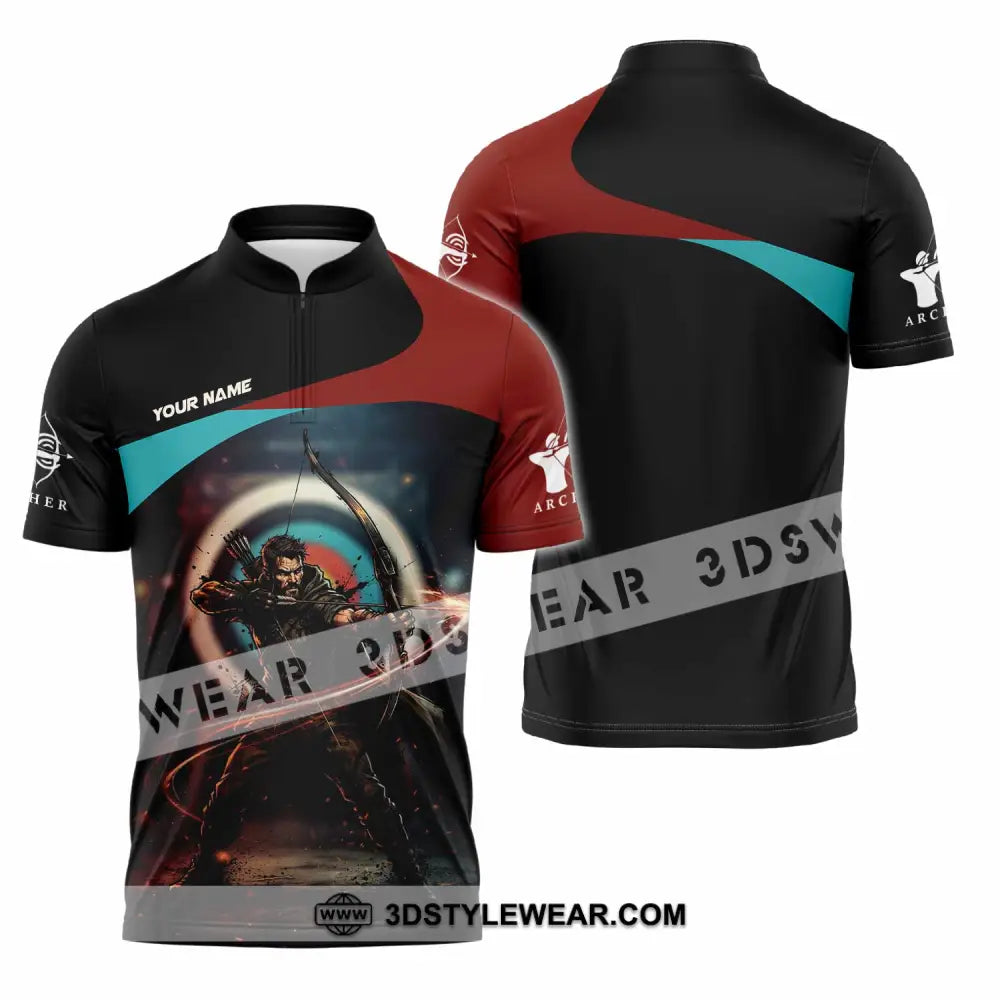 Unisex Shirt - Custom Archery Shirt - Zipper Polo Shirt / S - T-shirt