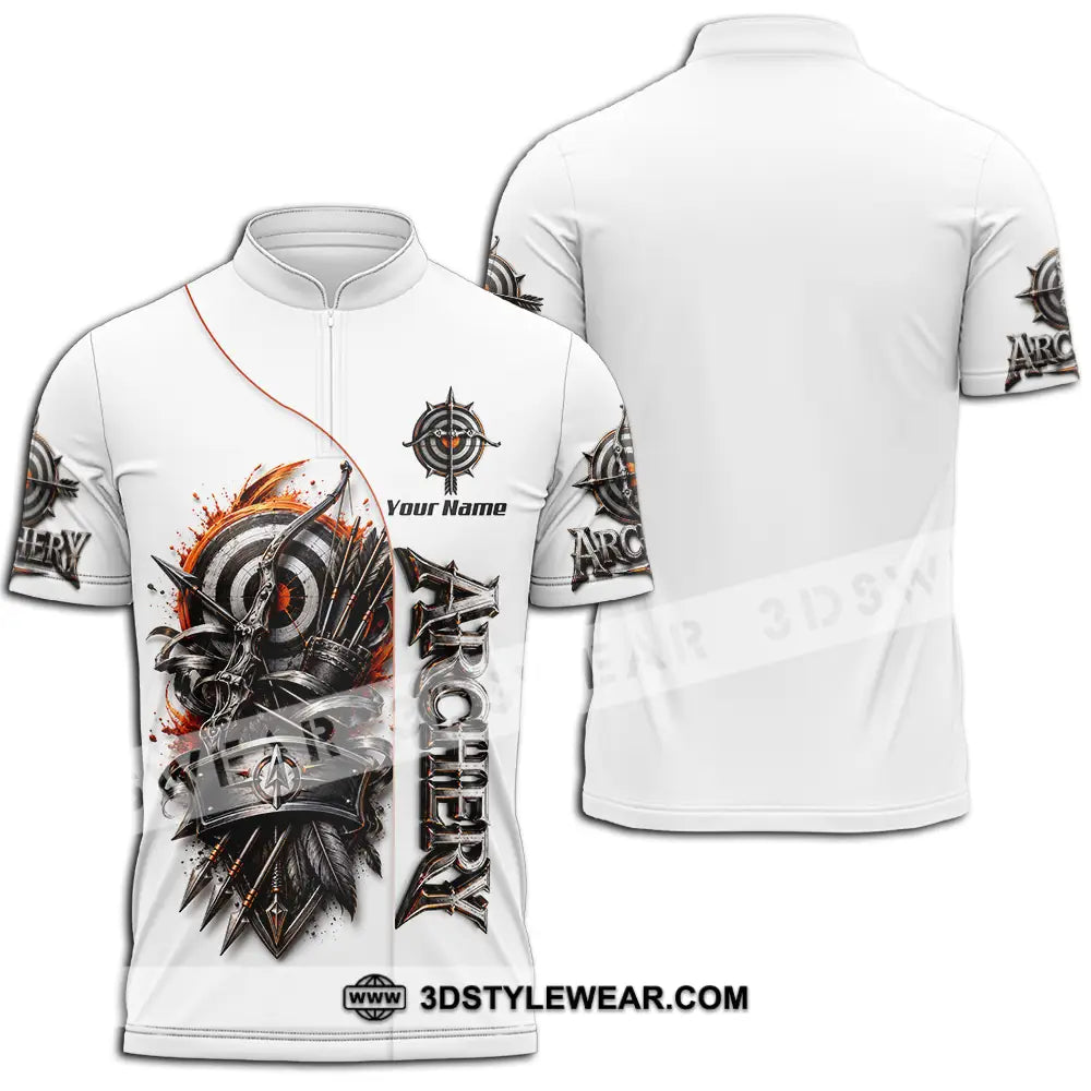 Unisex Shirt - Custom Archery Shirt - Zipper Polo Shirt / S - T-shirt