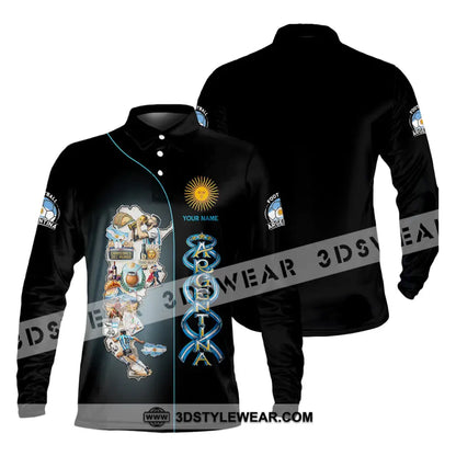 Unisex Shirt - Custom Argentina 3D Shirt Long Sleeve Polo / S T-shirt