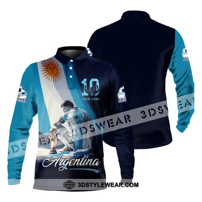 Unisex Shirt - Custom Argentina 3D Shirt Long Sleeve Polo / S T-shirt