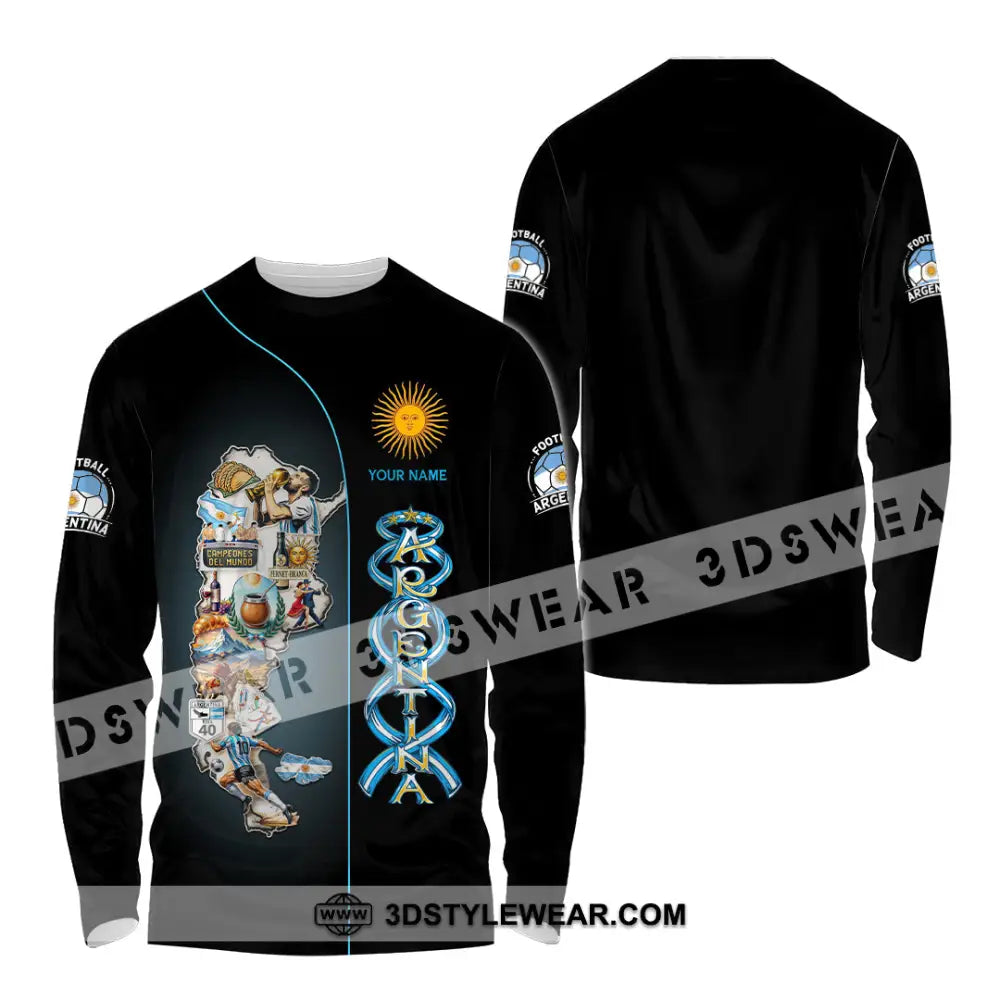 Unisex Shirt - Custom Argentina 3D Shirt Long Sleeve Shirt / S T-shirt