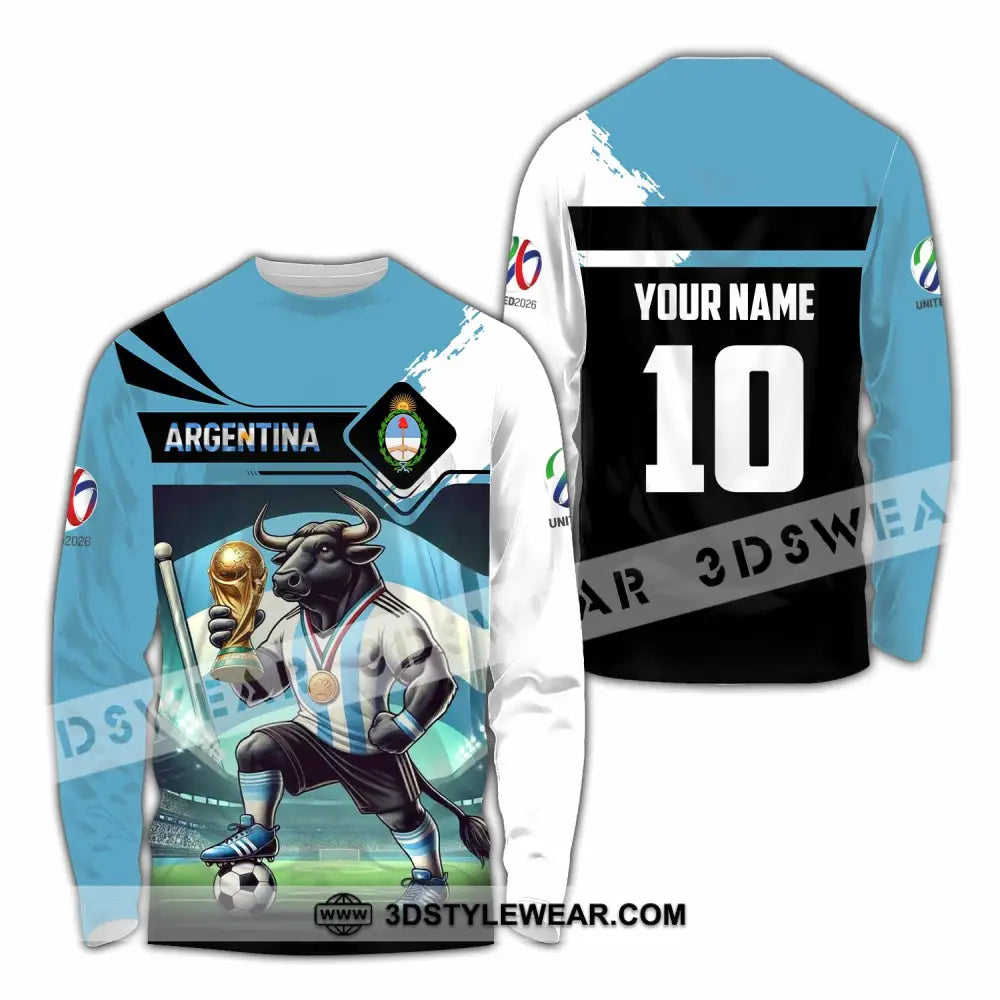 Unisex Shirt - Custom Argentina 3D Shirt Long Sleeve Shirt / S T-shirt