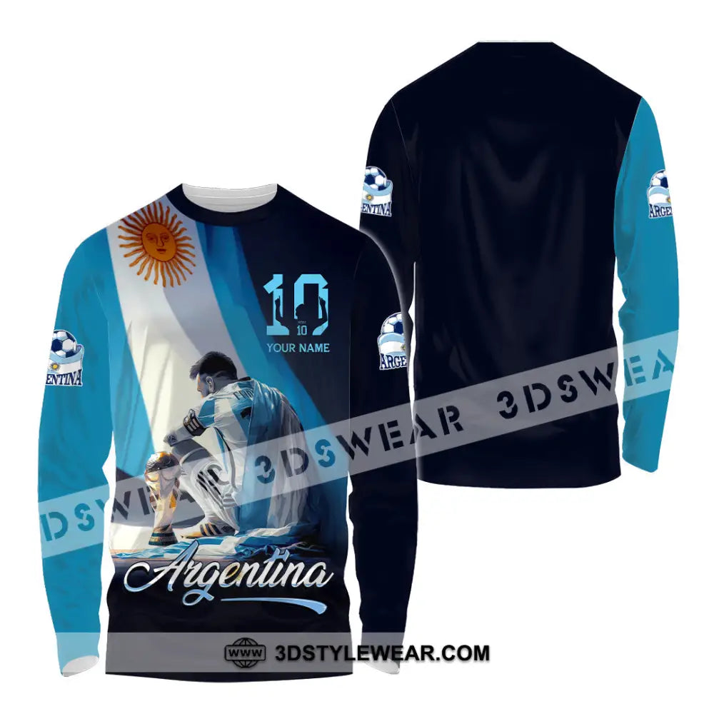 Unisex Shirt - Custom Argentina 3D Shirt Long Sleeve Shirt / S T-shirt