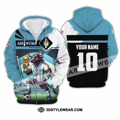 Unisex Shirt - Custom Argentina 3D Shirt Zipper Hoodie / S T-shirt
