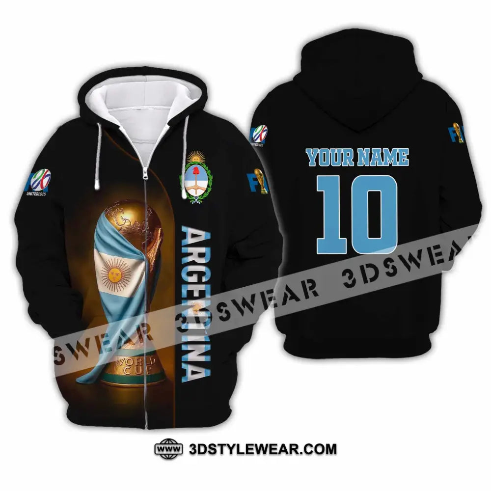 Unisex Shirt - Custom Argentina 3D Shirt Zipper Hoodie / S T-shirt