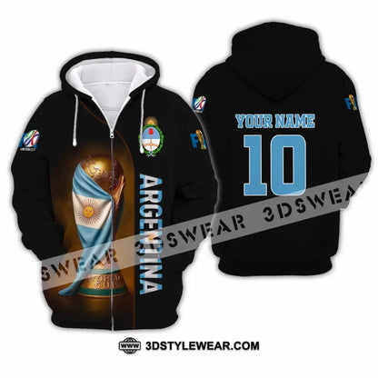 Unisex Shirt - Custom Argentina 3D Shirt Zipper Hoodie / S T-shirt