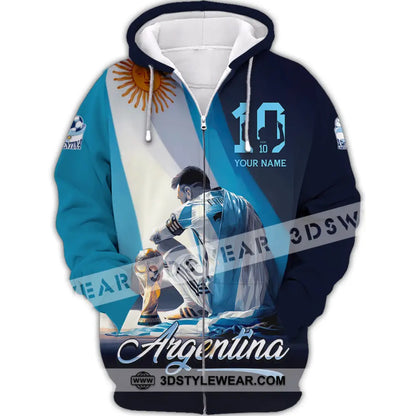 Unisex Shirt - Custom Argentina 3D Shirt Zipper Hoodie / S T-shirt