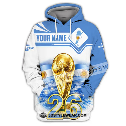 Unisex Shirt - Custom Argentina Fifa World Cup 2026 3D Shirt Hoodie / S T-shirt
