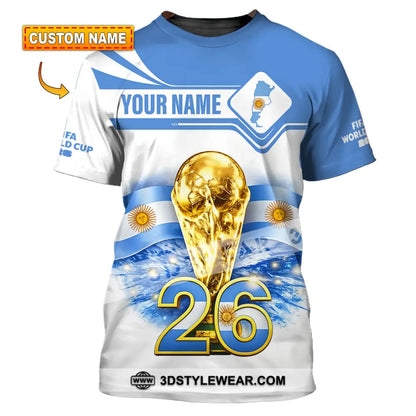 Unisex Shirt - Custom Argentina Fifa World Cup 2026 3D Shirt T-shirt