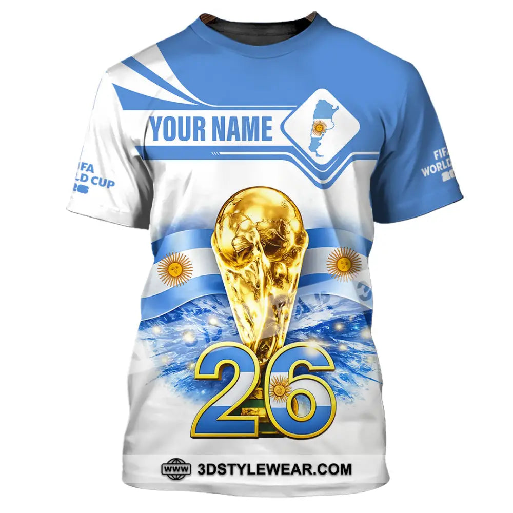 Unisex Shirt - Custom Argentina Fifa World Cup 2026 3D Shirt T-Shirt / S T-shirt